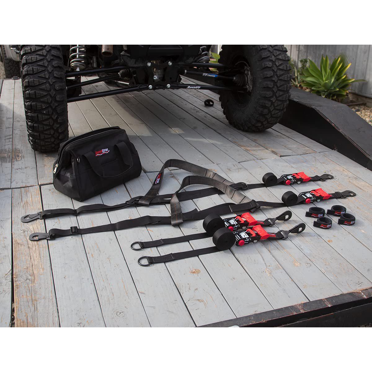 SpeedStrap Ultimate UTV 1.5" Tire-Bonnet and Through-Wheel Tie-Down Kit - Secure UTV to Trailer