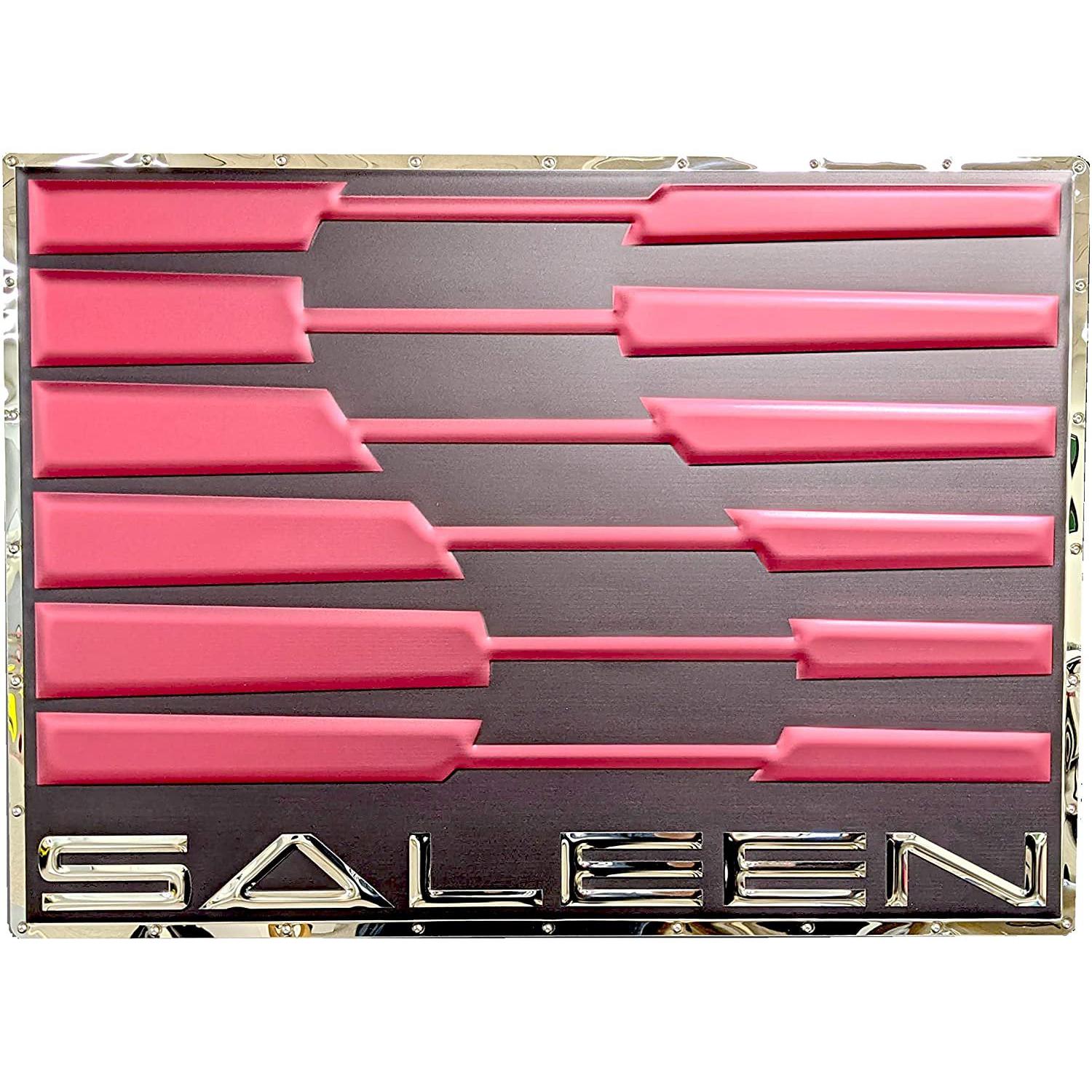 Saleen Logo Elite Stainless Steel Wall Hanging Sign - Red/Black : 23" x 31"