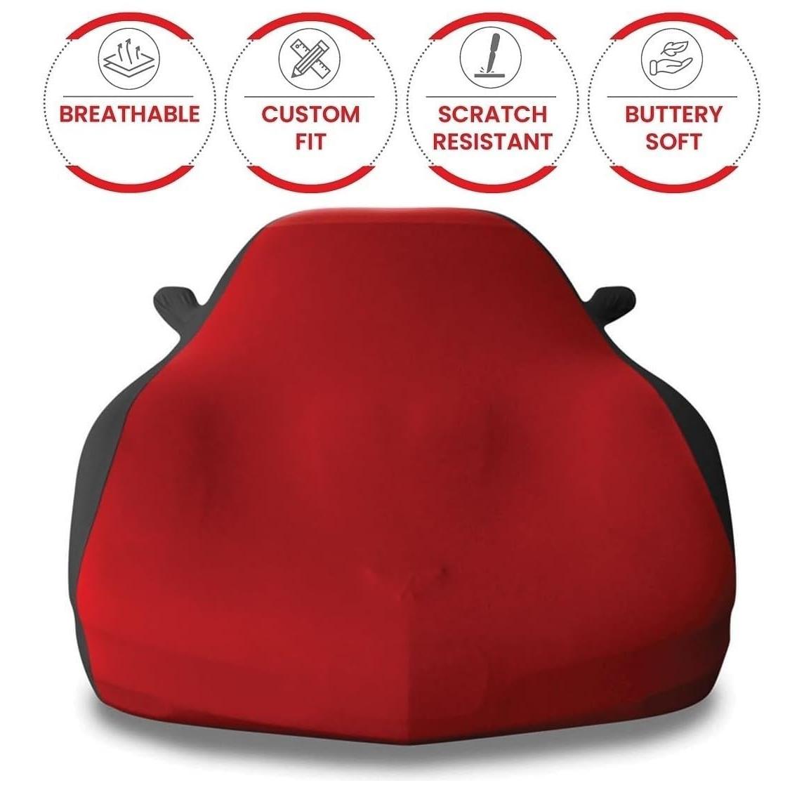 Corvette Ultraguard Stretch Satin Sport Car Cover - Dark Red/Black - Indoor : 1984-1996 C4