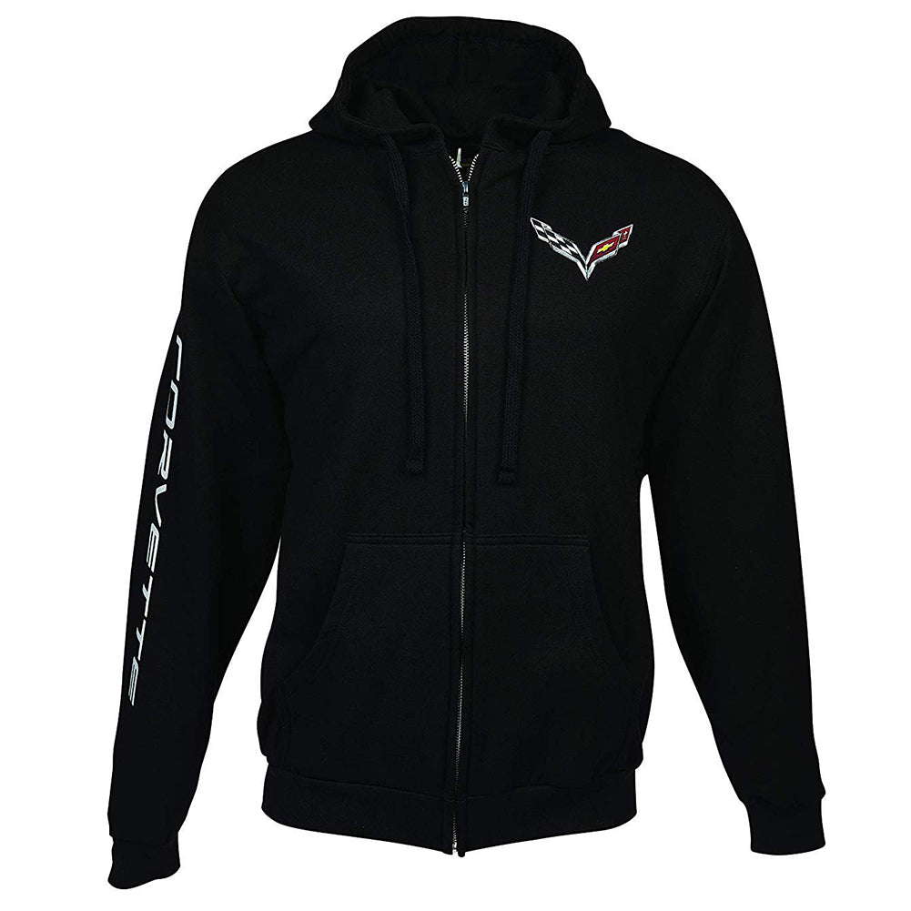 C7 Corvette Born in The USA American Legacy Zip Up Hoodie Jacket - Black-SR1 Performance