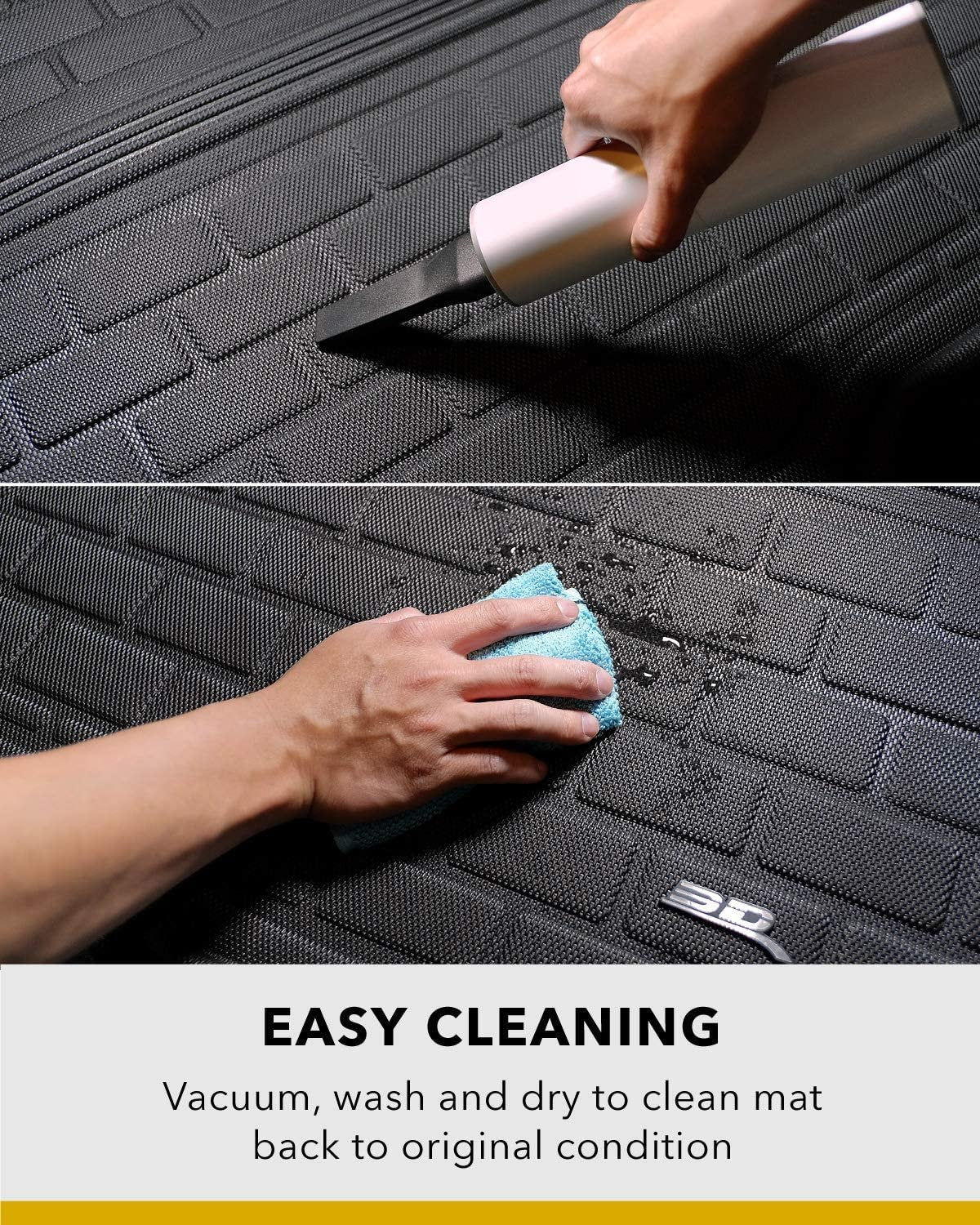 3D MAXpider Cargo Custom Fit All-Weather Floor Mat for Select Mercedes-Benz E-Class (W213) Sedan Models - Kagu Rubber (Black)