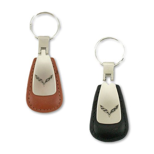 Corvette Leather Teardrop Keychain : C7 2014-2019-SR1 Performance