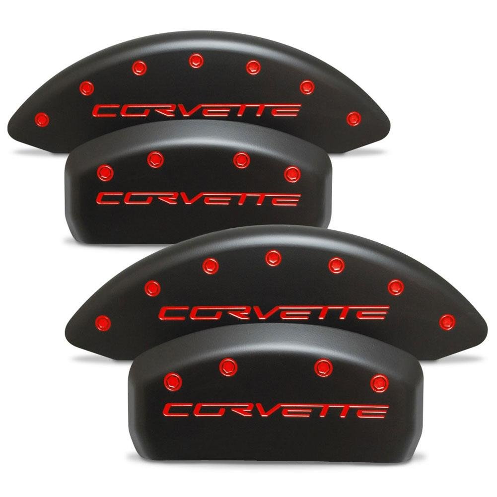 Corvette Brake Caliper Cover Set (4) : 2005-2013 C6 - Stealth Black Series - Custom Color Letters-SR1 Performance