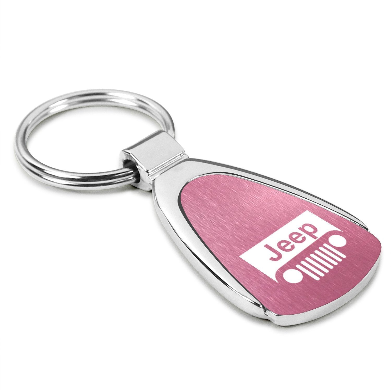 Au-Tomotive Gold, Inc. Officially Licensed Pink Teardrop Key Chain for Jeep Grille