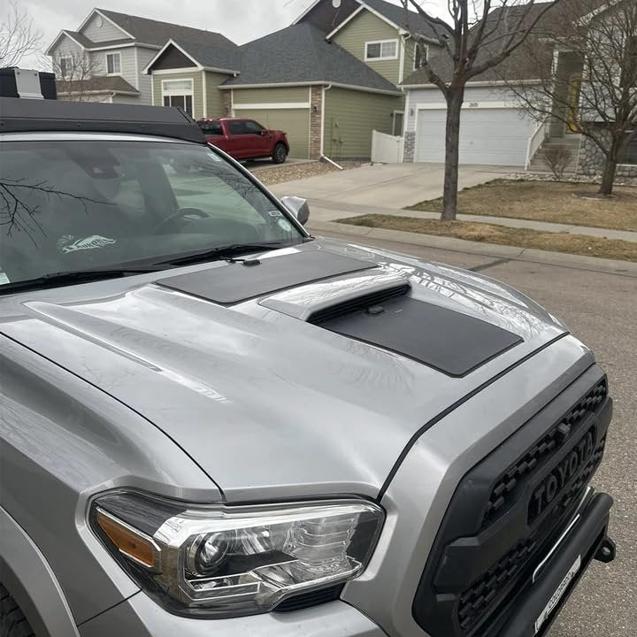 Lensun 50W 12V Hood Flexible Solar Panel for Toyota Tacoma 3rd Gen (2016-2023) TRD Sport/Pro - Off Grid Solar Power for Offroading/Overlanding/Camping ((Solar Panel Only))