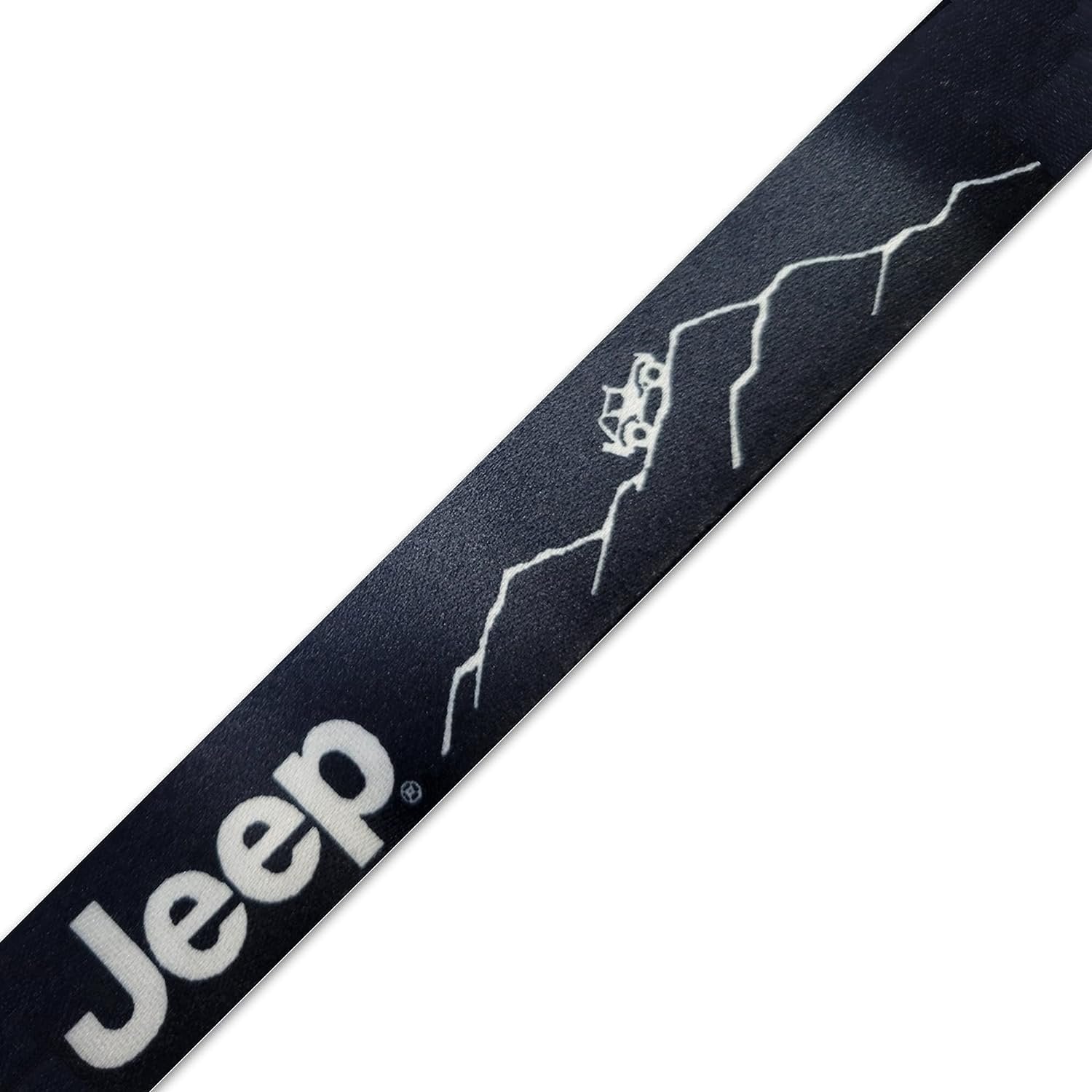 Jeep Lanyard Key Chain - Black with White Mountains Logo-SR1 Performance