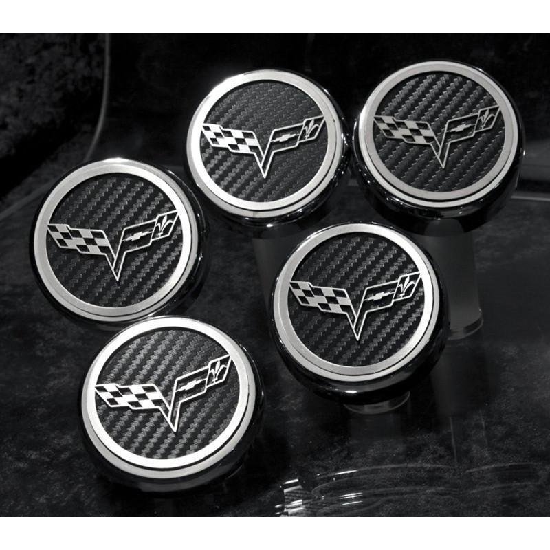 Corvette Engine Cap Cover Set - C6 GM Licensed Series Chrome/Brushed/Carbon Fiber : 2005-2013 C6-SR1 Performance