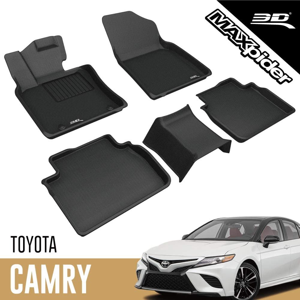 3D MAXpider Complete Set Custom Fit All-Weather Floor Mat for Select Toyota Camry Models