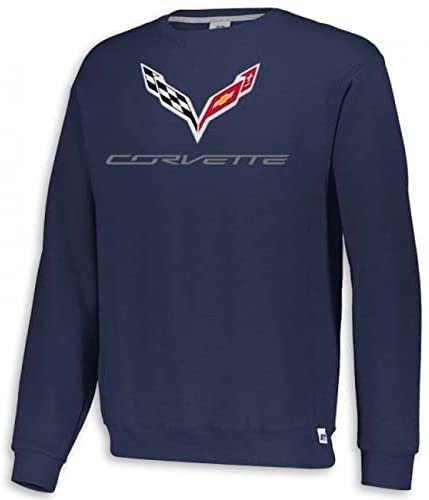SR1 Performance C7 Corvette Crewneck Sweatshirt with Crossed Flags Logo