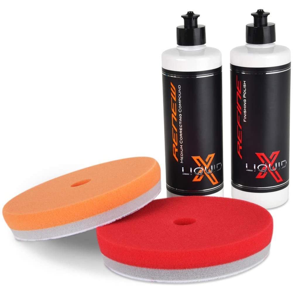 Liquid X Medium Paint Correction Duo Kit - Quickly Remove Light/Medium Swirls & Scratches