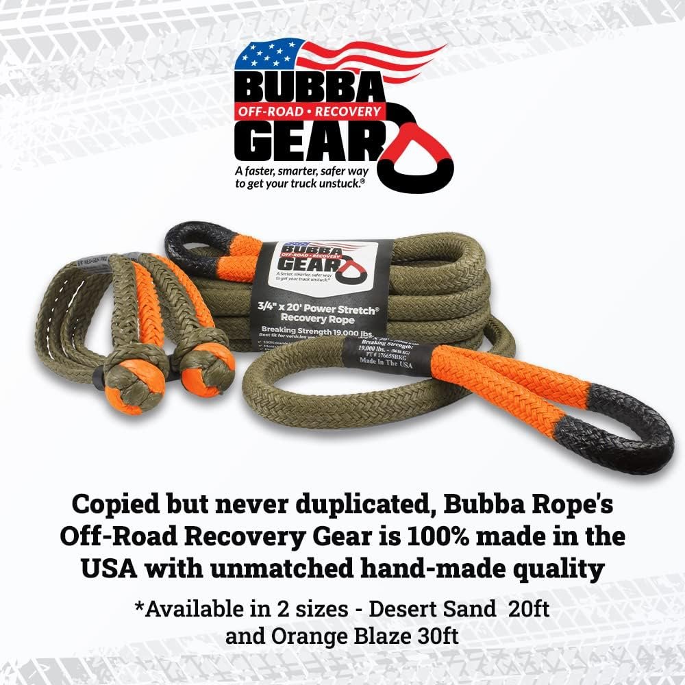 Bubba Rope Off-Road Jeep Recovery Rope Gear Set with Shackles-SR1 Performance