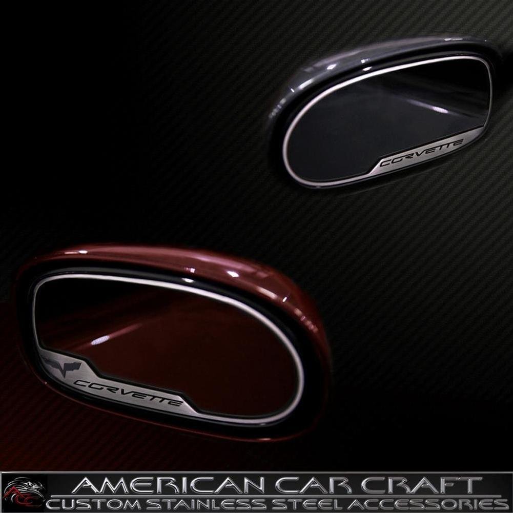 Corvette Sideview Mirror Trim Pair Stainless Steel : 2005-2013 C6,Z06,ZR1,Grand Sport