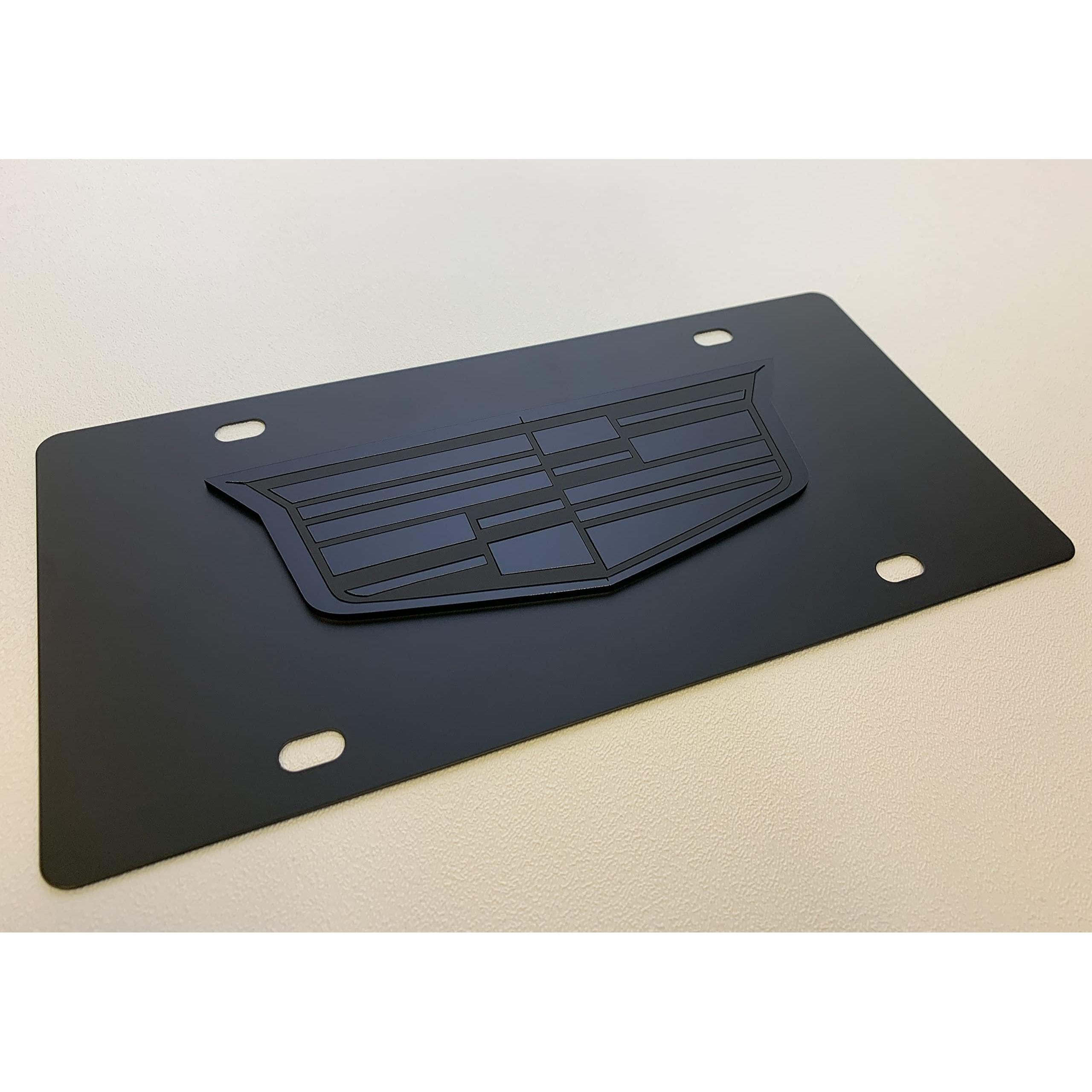 Eurosport Daytona- Cadillac Blackout Logo, Compatible with 2014- Current - Carbon Steel License Plate