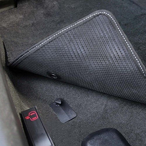 2008-2012 Corvette Ebony Black Floor Mats - Crossed Flags Logo