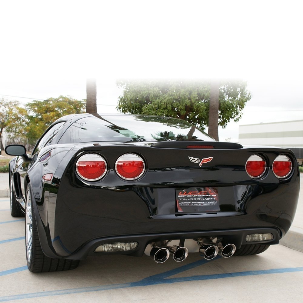 2005-2013 Corvette "Attitude" Taillight Bezels - Billet Chrome