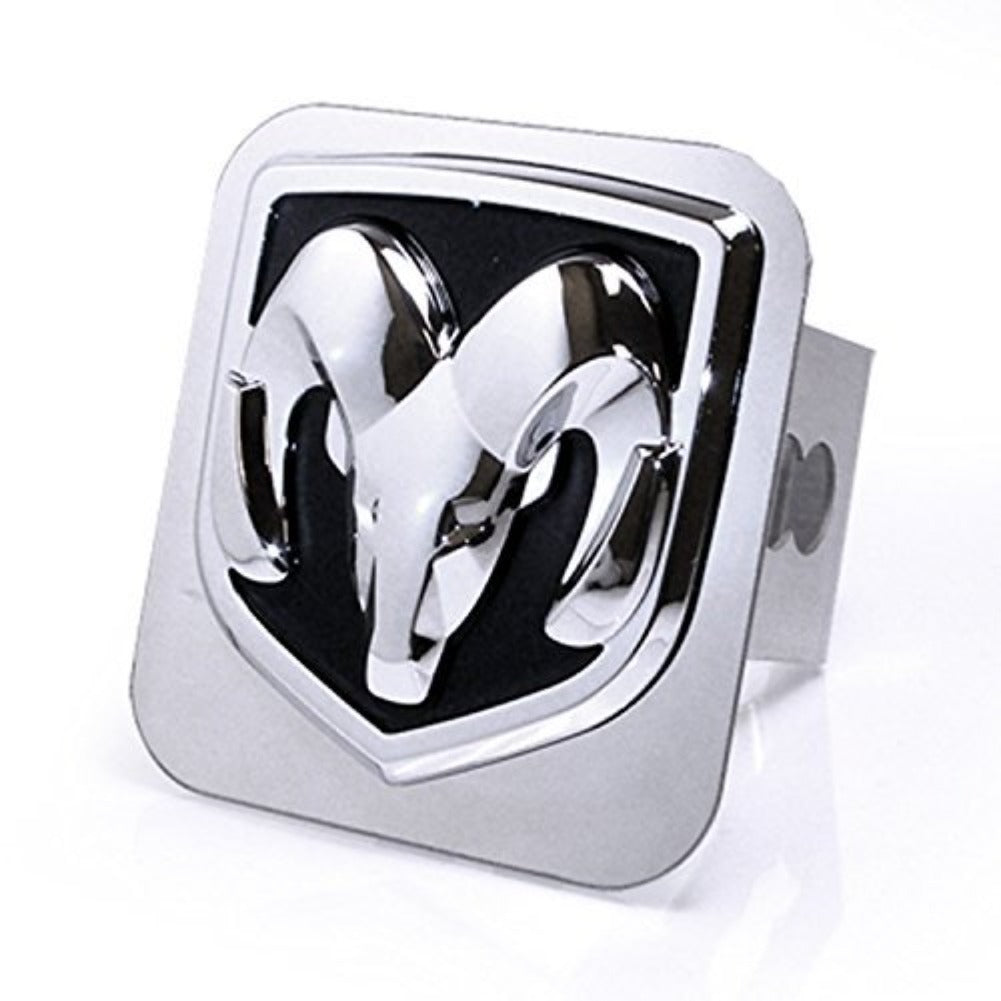 RAM Logo Trailer Hitch Plug Cover OEM - Chrome with Black-SR1 Performance
