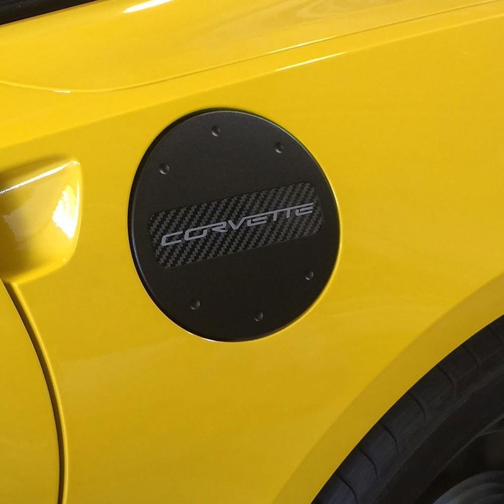 C7 Corvette - Billet Fuel Door - Coupe and Convertible - Black Powder Coat : Stingray, Z51