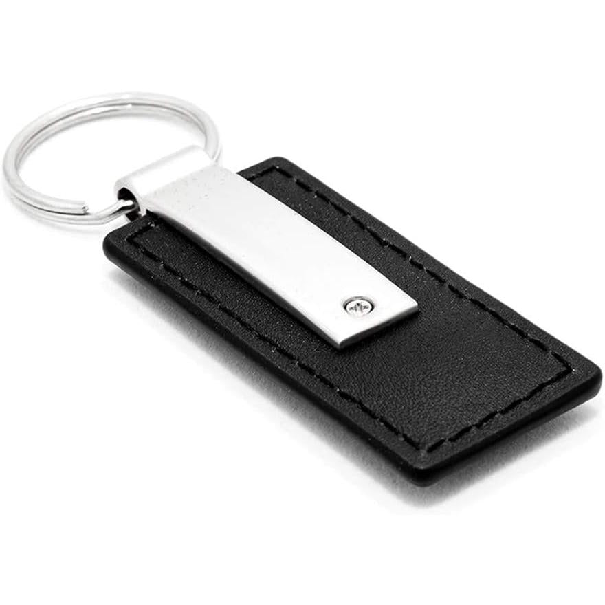 Dodge Leather Key Chain with Stripe Logo - Black-SR1 Performance