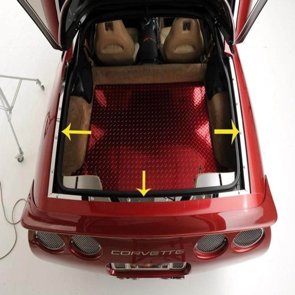 Corvette Rear Deck Trim 3Pc Kit - Polished Stainless Steel with Chrome Screw Covers : 1997-04 C5