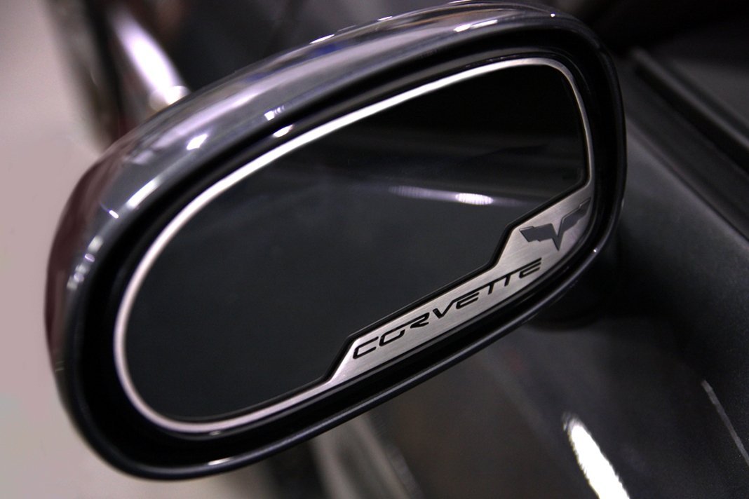 Corvette Sideview Mirror Trim Pair Stainless Steel : 2005-2013 C6,Z06,ZR1,Grand Sport
