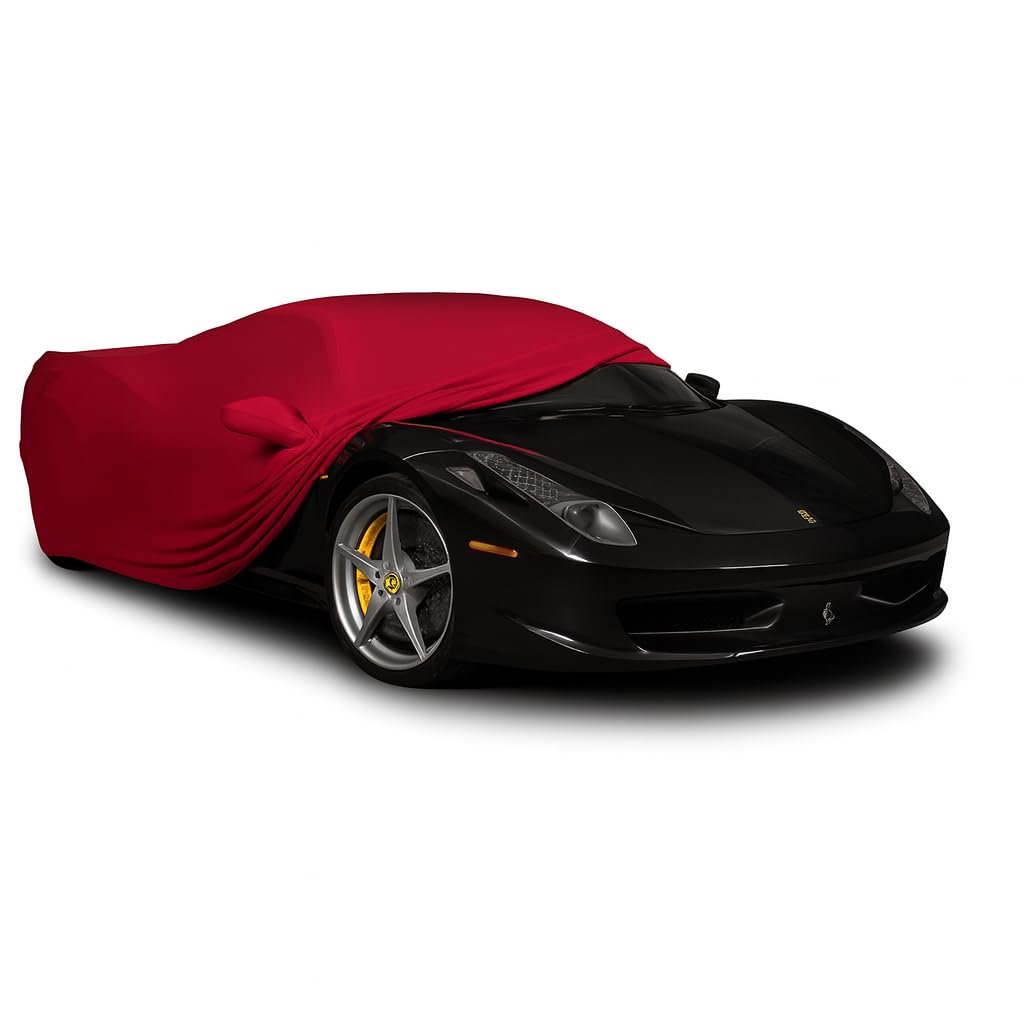 Indoor Car Cover – Ultraguard Stretch Satin Custom Fit Cover – Premium Soft Dust Protection Garage Storage Cover (Red, 2008-2023 Audi R8)