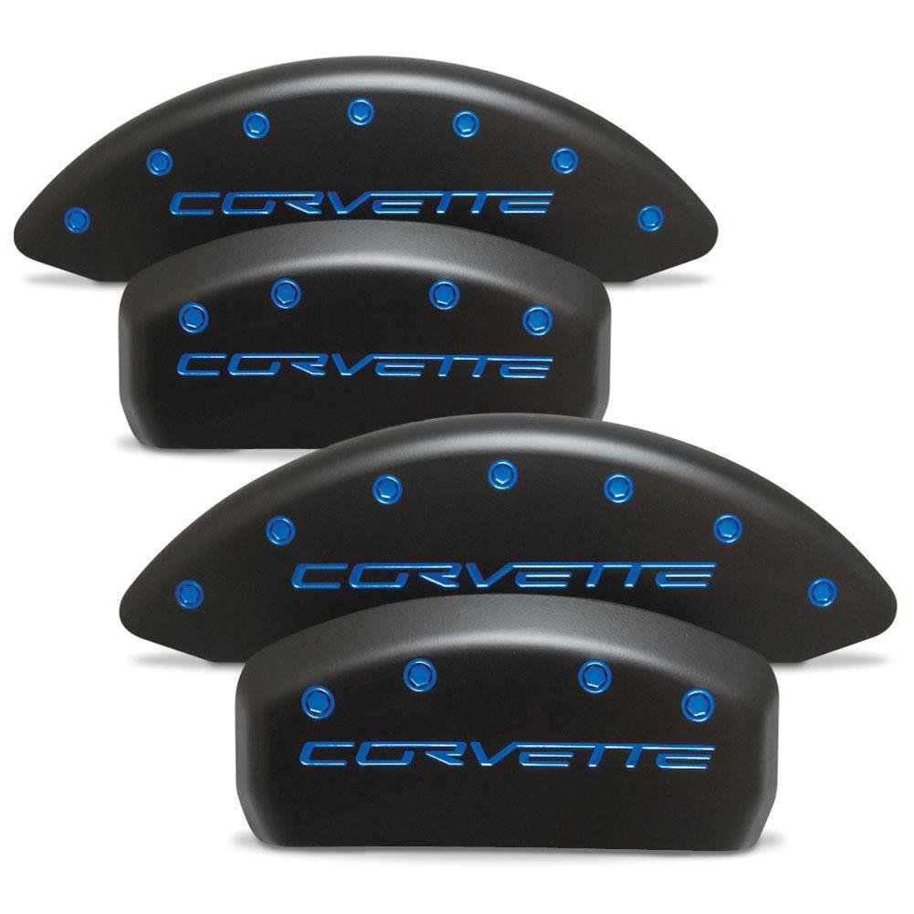 Corvette Brake Caliper Cover Set (4) : 2005-2013 C6 - Stealth Black Series - Custom Color Letters-SR1 Performance