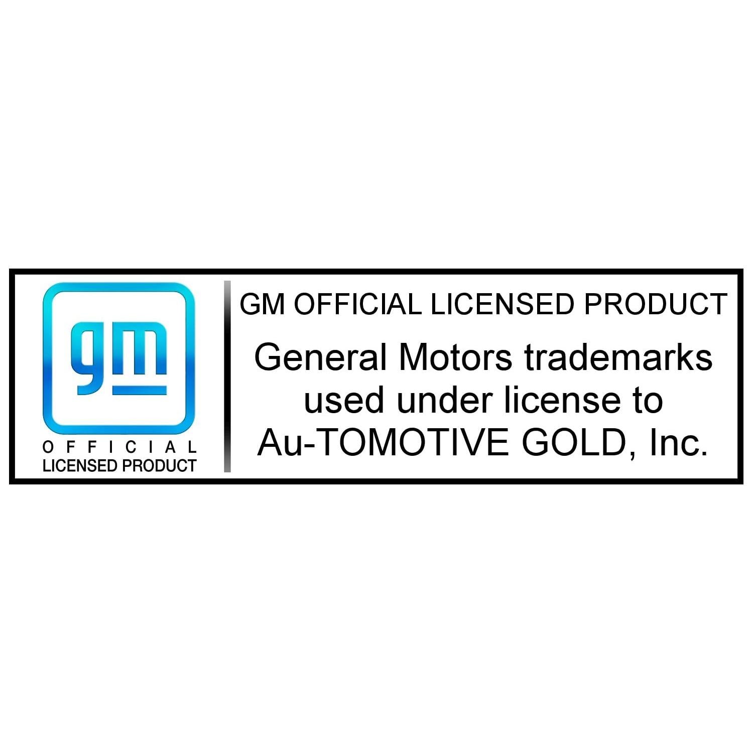 Au-TOMOTIVE GOLD, INC. Officially Licensed UV Print Logo on Black Polycarbonate Notched License Plate Frame for GMC