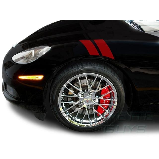 MGP Caliper Cover 13007-S-CVT-RD Red Powdercoat Brake Caliper Cover with Silver Corvette Letters for 17" and Larger Wheels Corvette, (Set of 4)