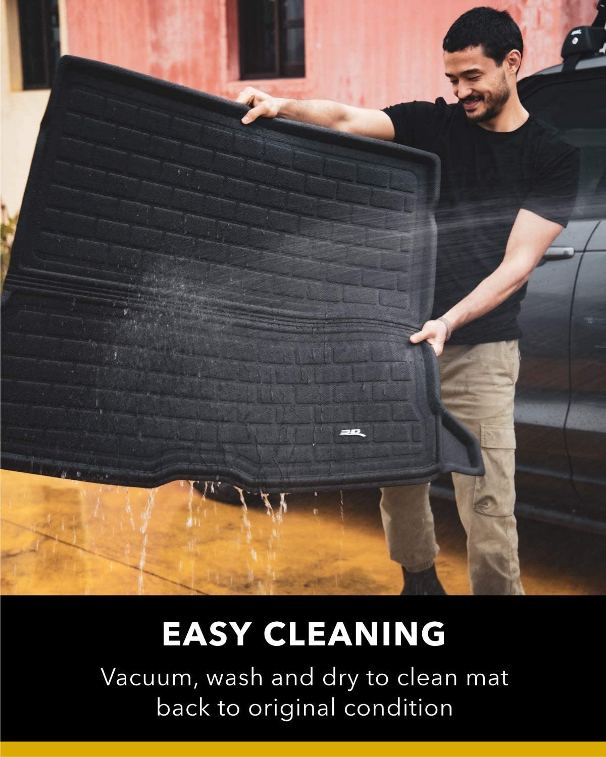3D MAXpider Cargo Custom Fit All-Weather Floor Mat for Select Mercedes-Benz E-Class (W213) Sedan Models - Kagu Rubber (Black)
