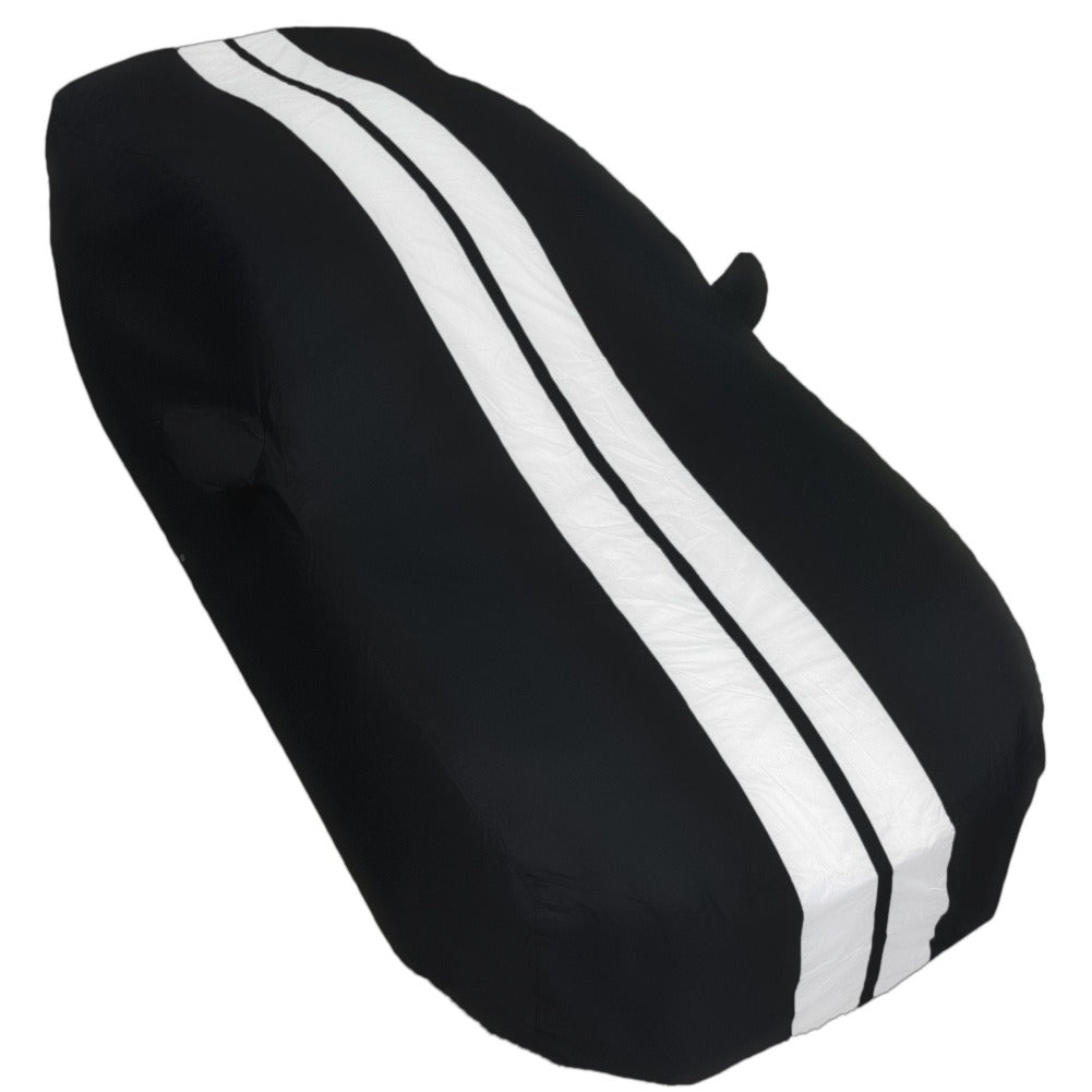 2005-2024 Ford Mustang Ultraguard Plus Car Cover - 300D Indoor/Outdoor Protection - Black with Gray Stripes-SR1 Performance