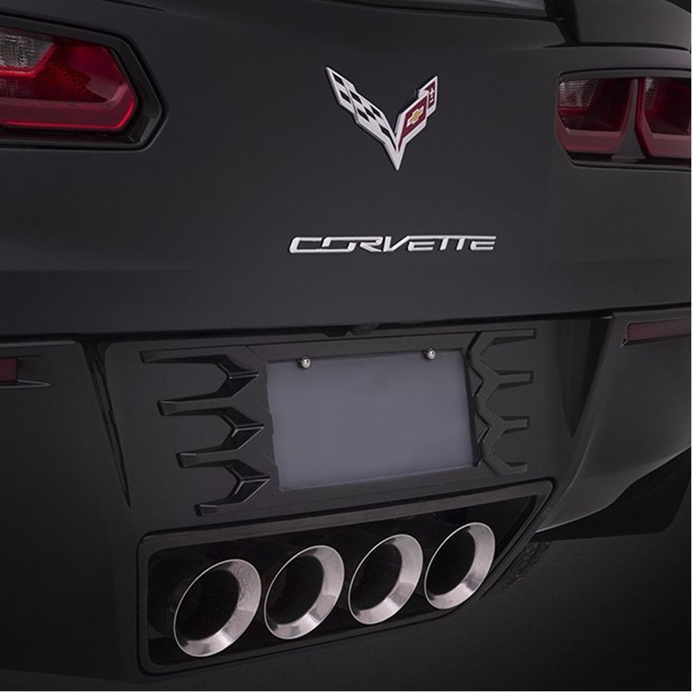 C7 Corvette Rear License Plate Frame - Carbon Flash