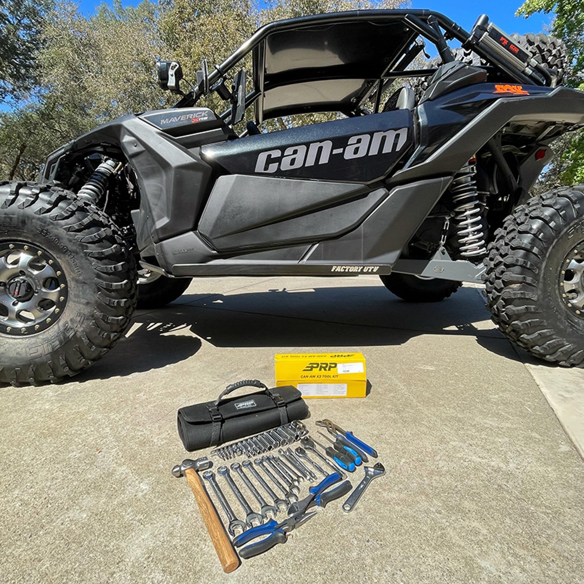 PRP UTV Tool Kit Roll-Up Storage Bag for Can-Am X3, Sport, Trail, Commander - 35 Piece-SR1 Performance