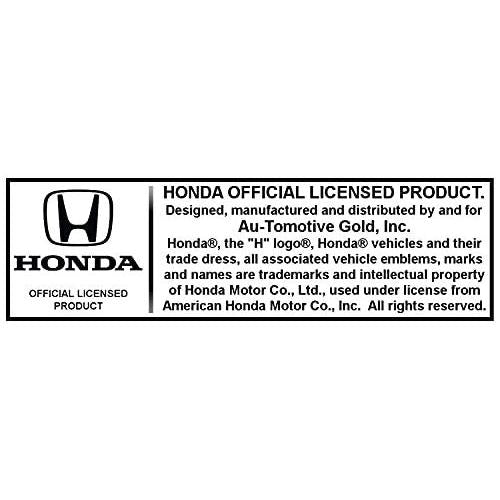 Au-TOMOTIVE GOLD, INC. Officially Licensed UV Print Logo on Black Polycarbonate Notched License Plate Frame for Honda (Red)