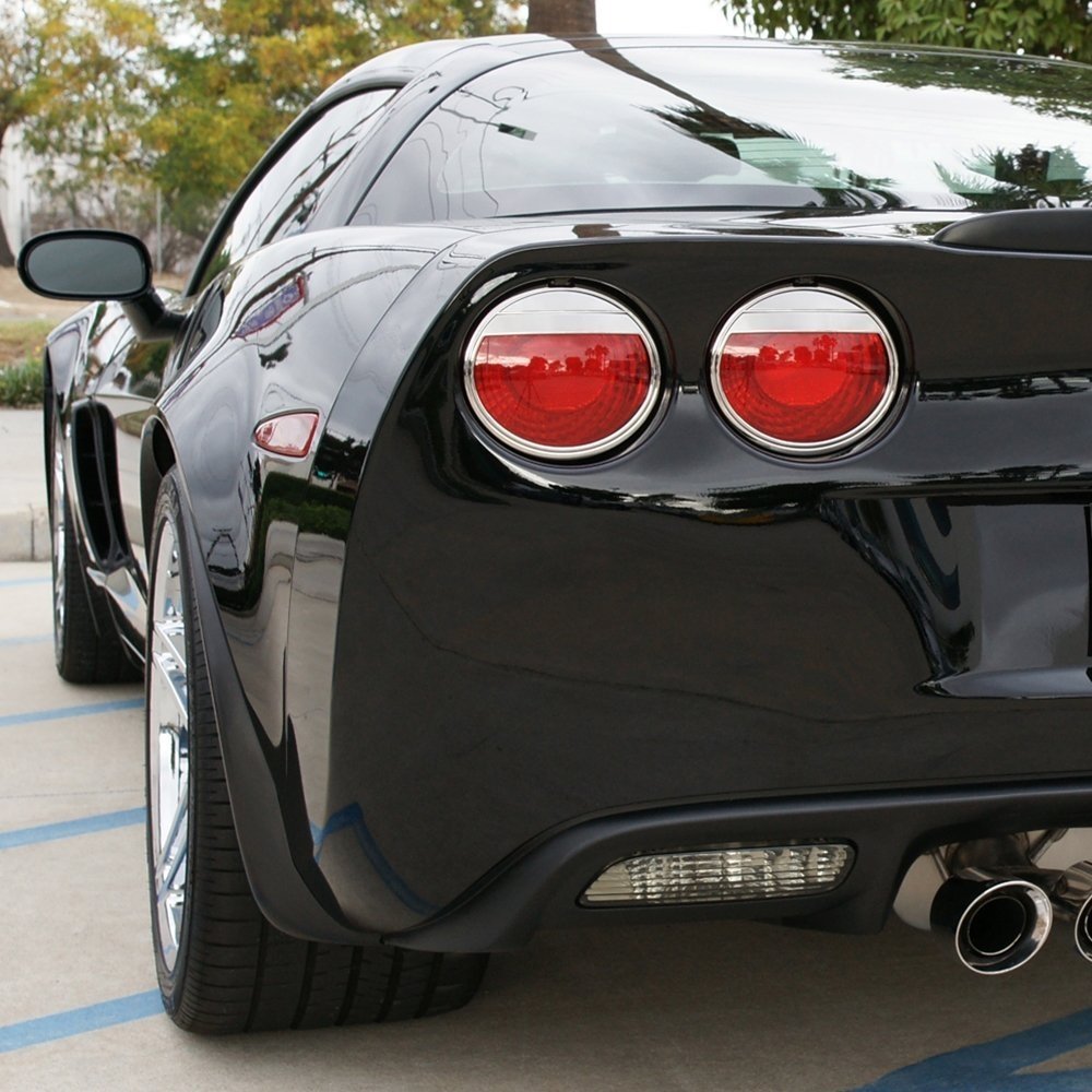 2005-2013 Corvette "Attitude" Taillight Bezels - Billet Chrome