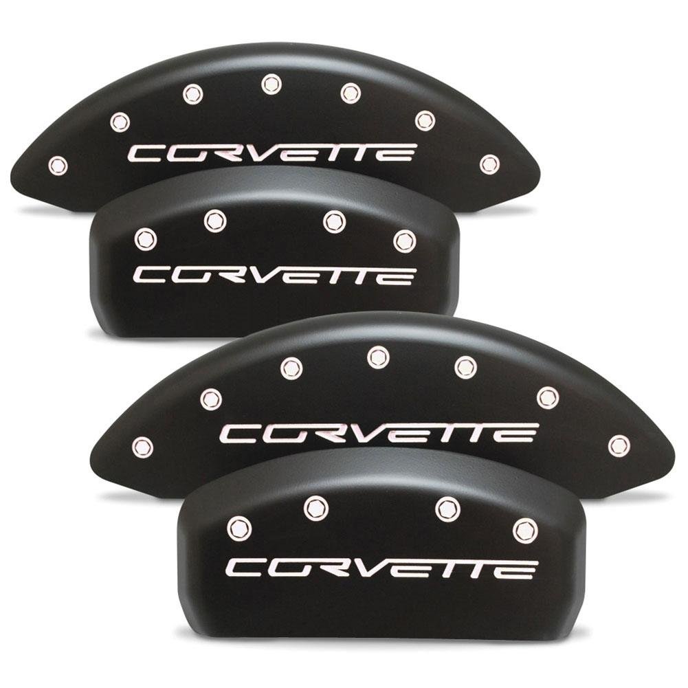 Corvette Brake Caliper Cover Set (4) : 2005-2013 C6 - Stealth Black Series - Custom Color Letters-SR1 Performance