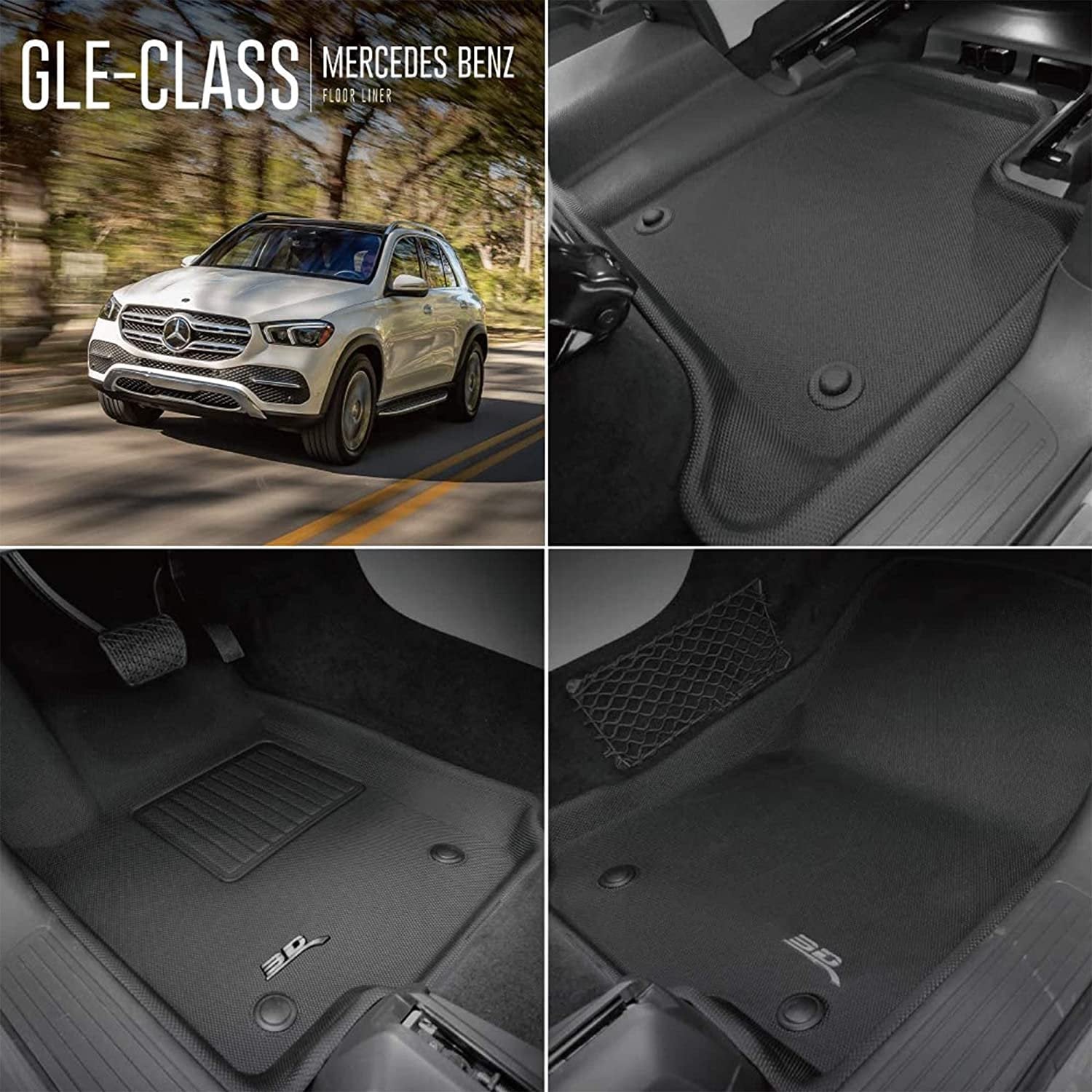 3D MAXpider Front Row Custom Fit All-Weather Floor Mat for Select Mercedes-Benz GLE Class (C292) Models