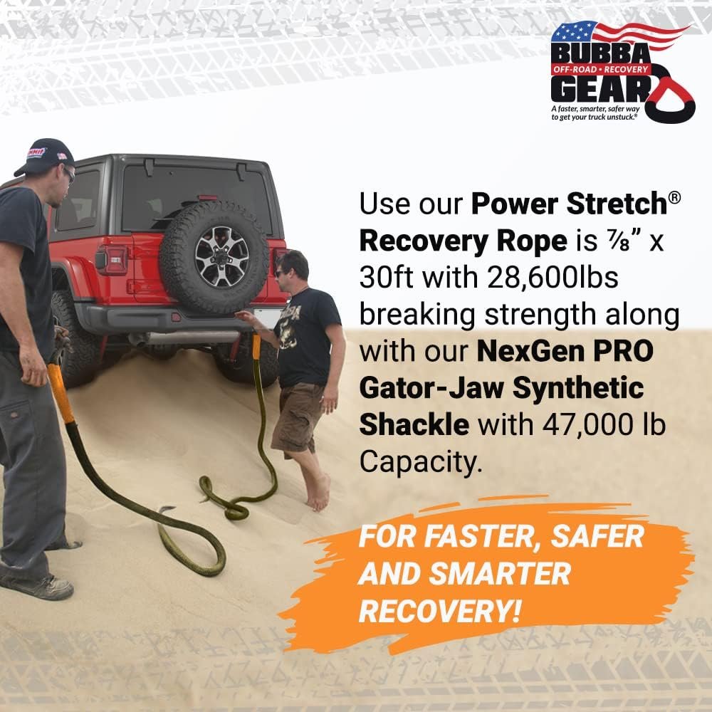 Bubba Rope Off-Road Jeep Recovery Rope Gear Set with Shackles-SR1 Performance