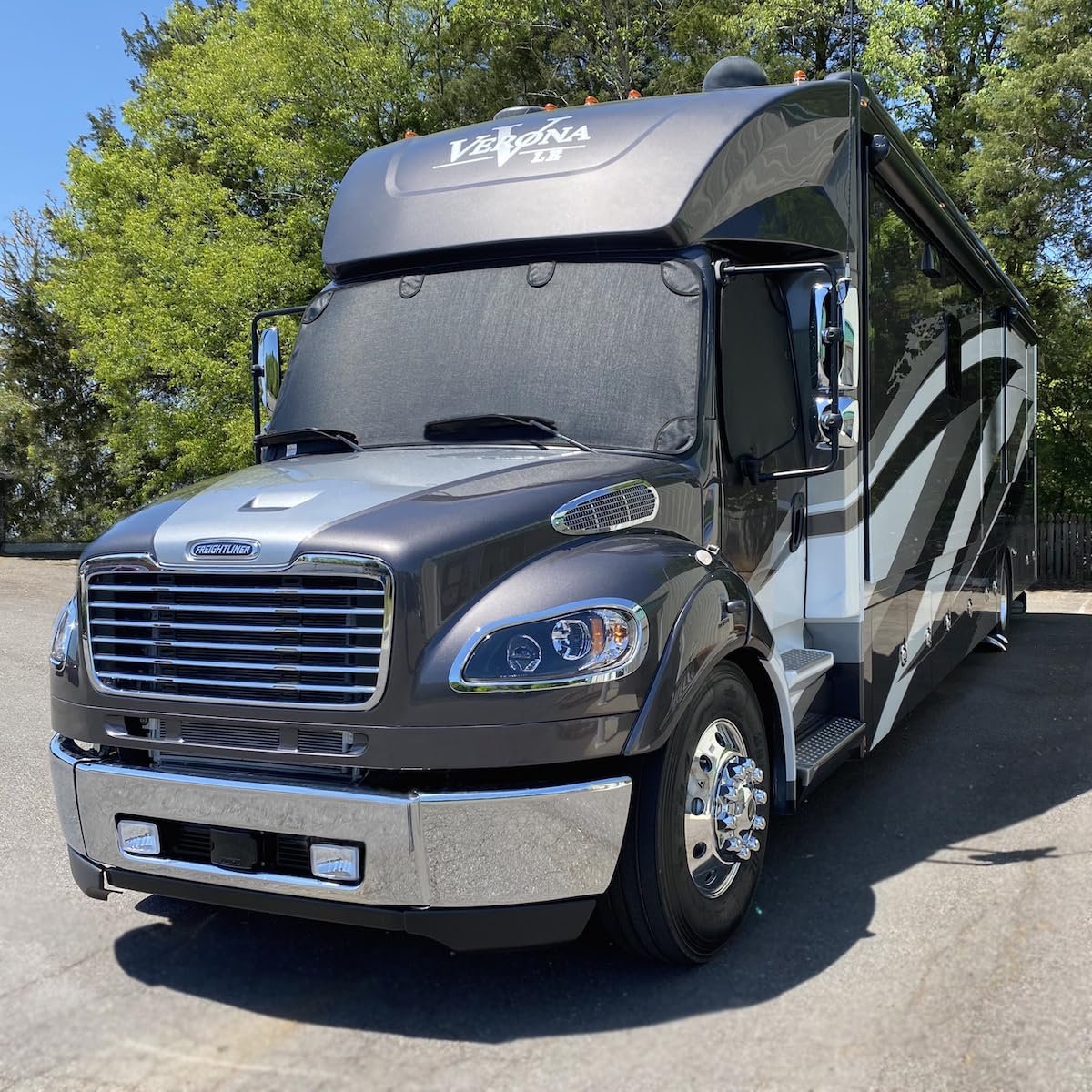 2007-2025 Super C RV/Motorhome Exterior Windshield Sun Shade by Magne Shade-SR1 Performance