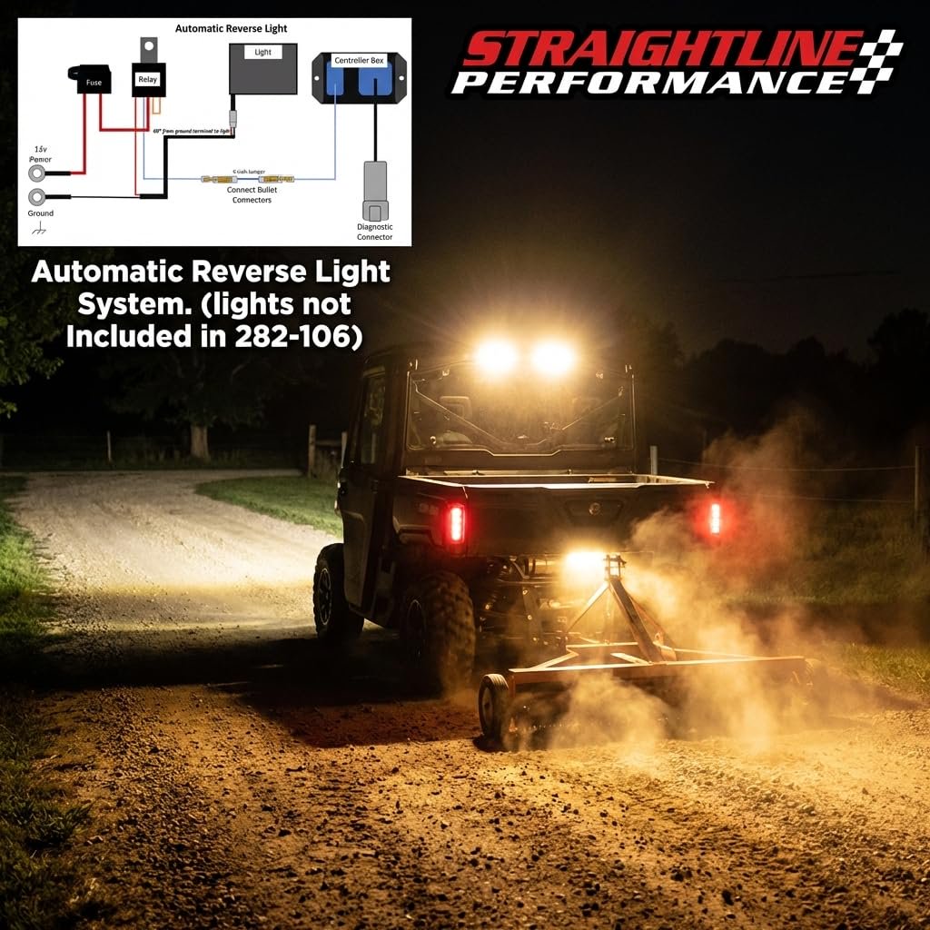 Backup Reverse LED Light Kit for UTV, 2024+ Xpedition, 2015+ Ranger, 2016+ Defender – SmartWire Plug & Play System, Automatic Reverse Activation (Base Kit - No Light, 2024+ Polaris Xpedition)