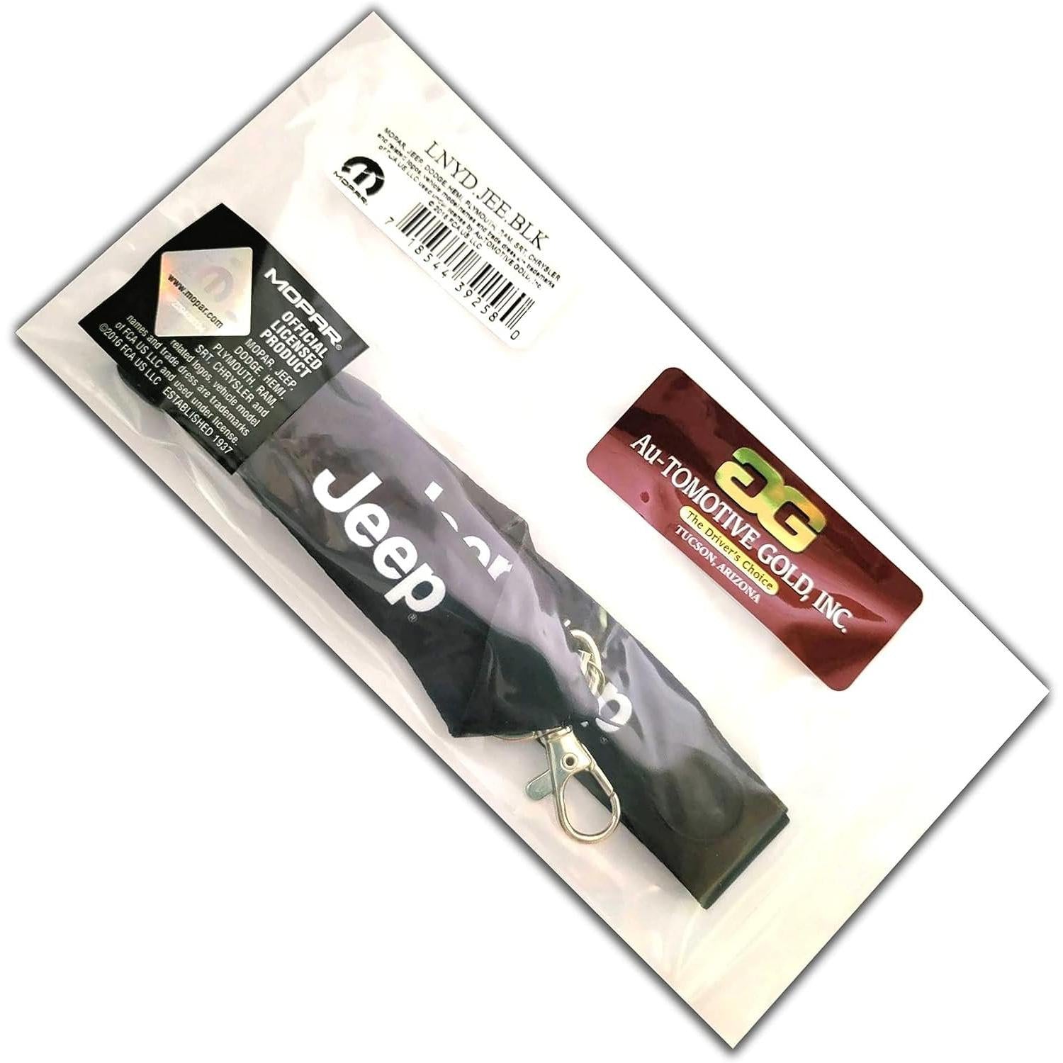 Jeep Lanyard Neck Strap Key Chain - Black with White Logo-SR1 Performance