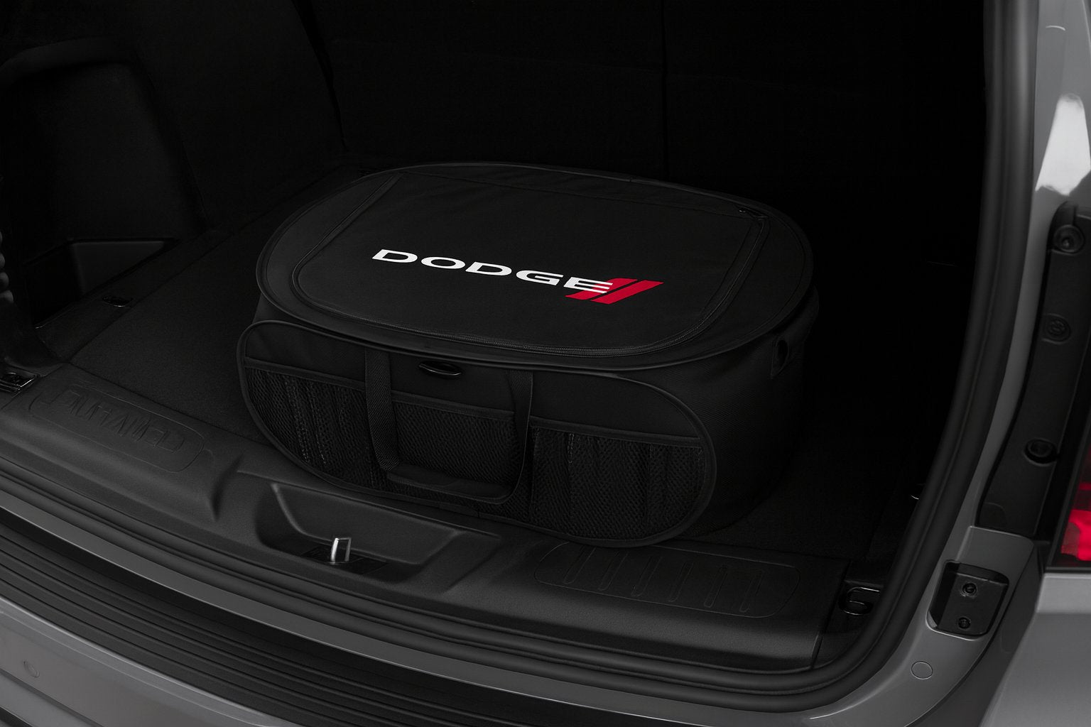 Dodge Pop Up Trunk Storage Organizer - Black Organization Expandable/Collapsible Caddy with Logo for All Dodge Vehicles