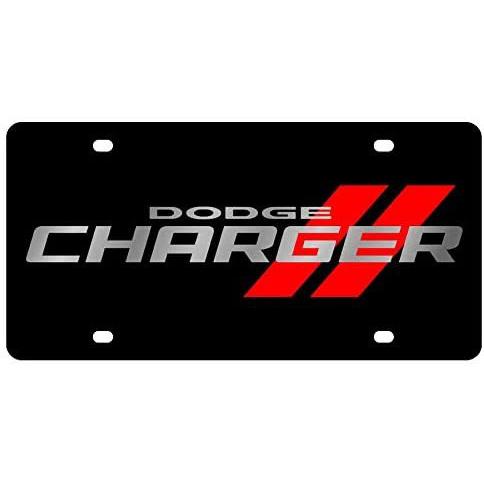 Dodge Charger License Plate - Black Laser Acrylic-SR1 Performance