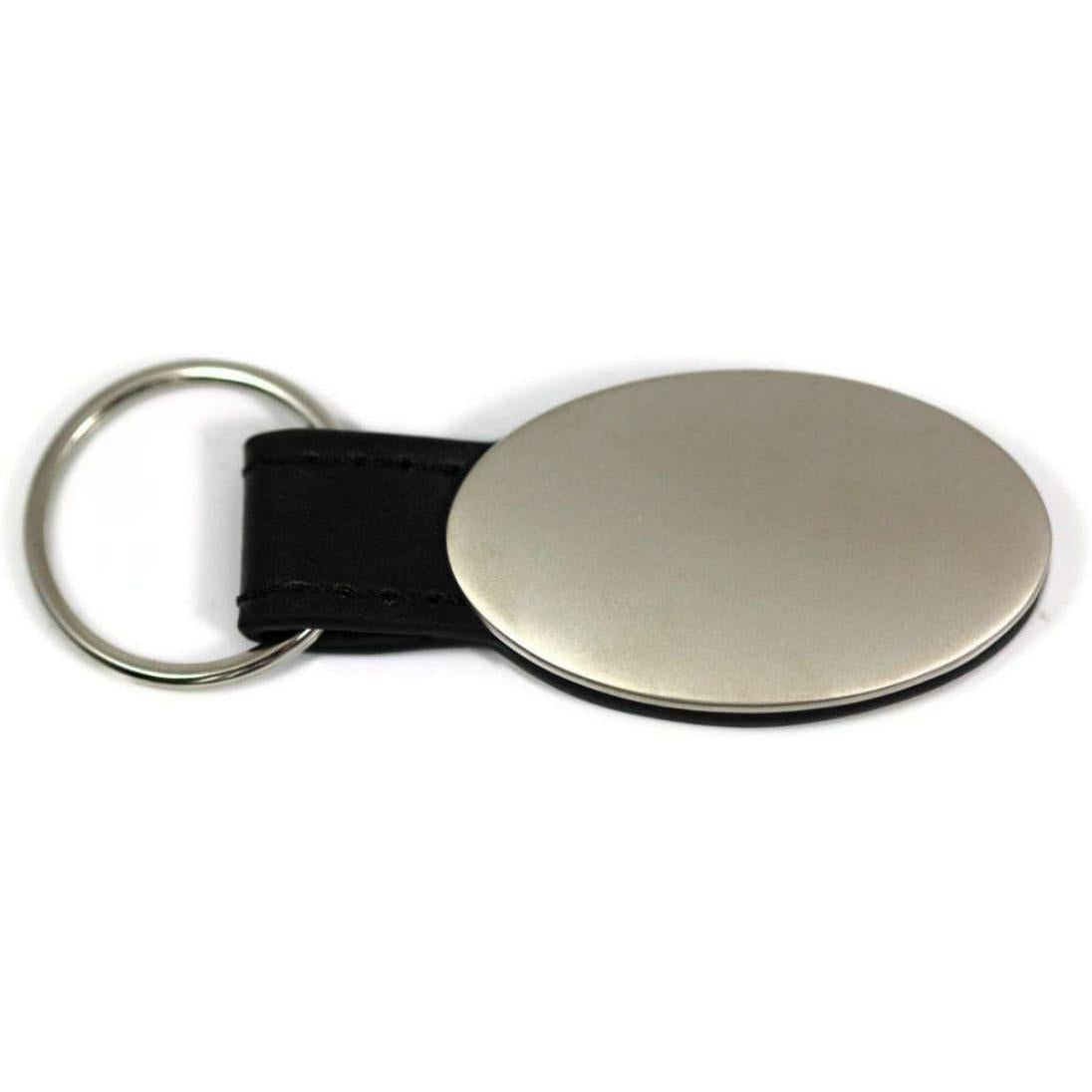 Ford Mustang Oval Key Chain - Black Leather-SR1 Performance