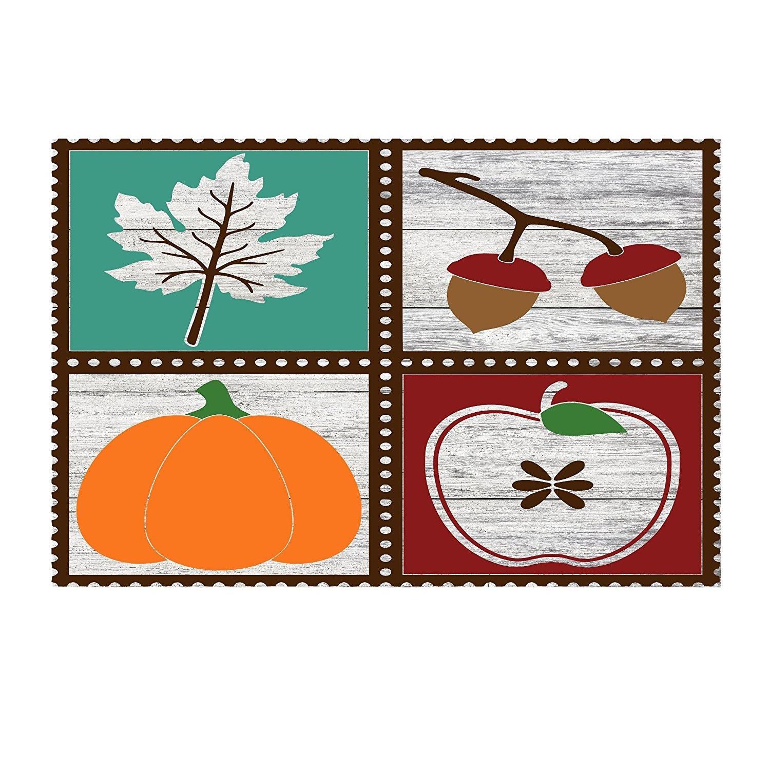 Give Thanks Autumn Season Rustic Metal Sign - 12" x 8"