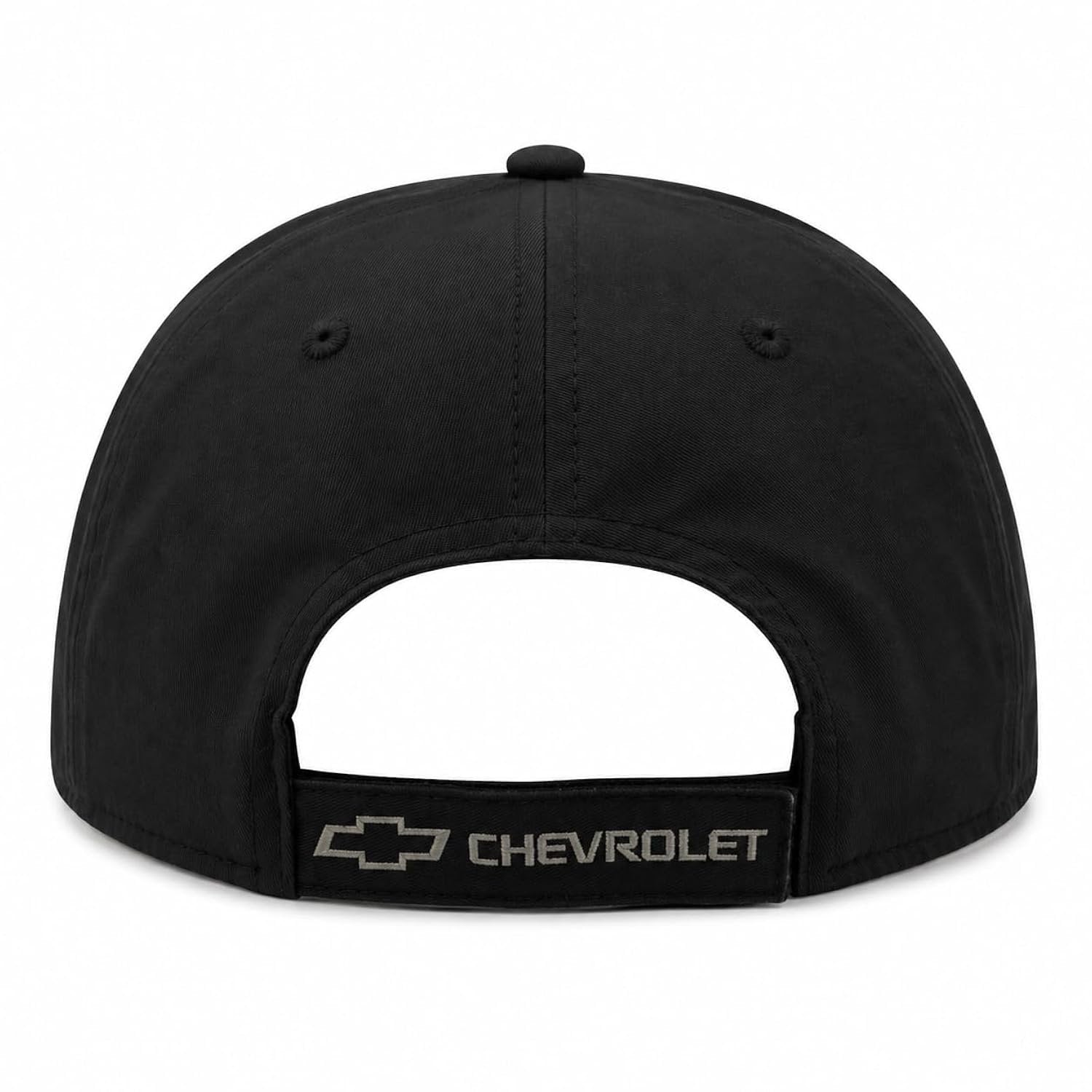 Chevrolet Black Bowtie Baseball Cap – Tonal Embroidered Logo, Adjustable Strapback Hat, Unstructured