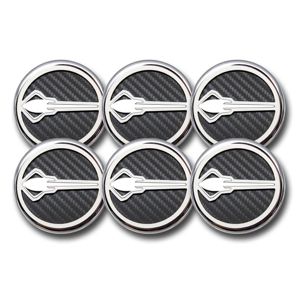 American Car Craft 053016-ORG Orange Carbon Fiber Fluid Cap Cover Set, 6 Piece (Stingray Emblem)