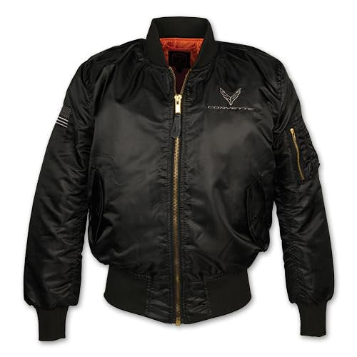 C8 Corvette Flag Aviator Flight Jacket – Premium Nylon Military-Style Bomber