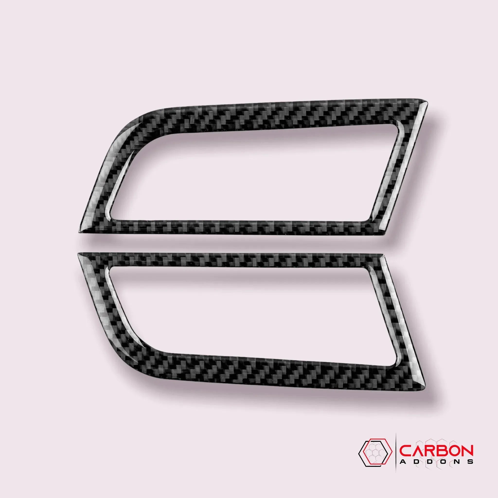 Mustang 2015-2023 Carbon Fiber AC Outlet Trim Overlays - carbonaddons Carbon Fiber Parts, Accessories, Upgrades, Mods