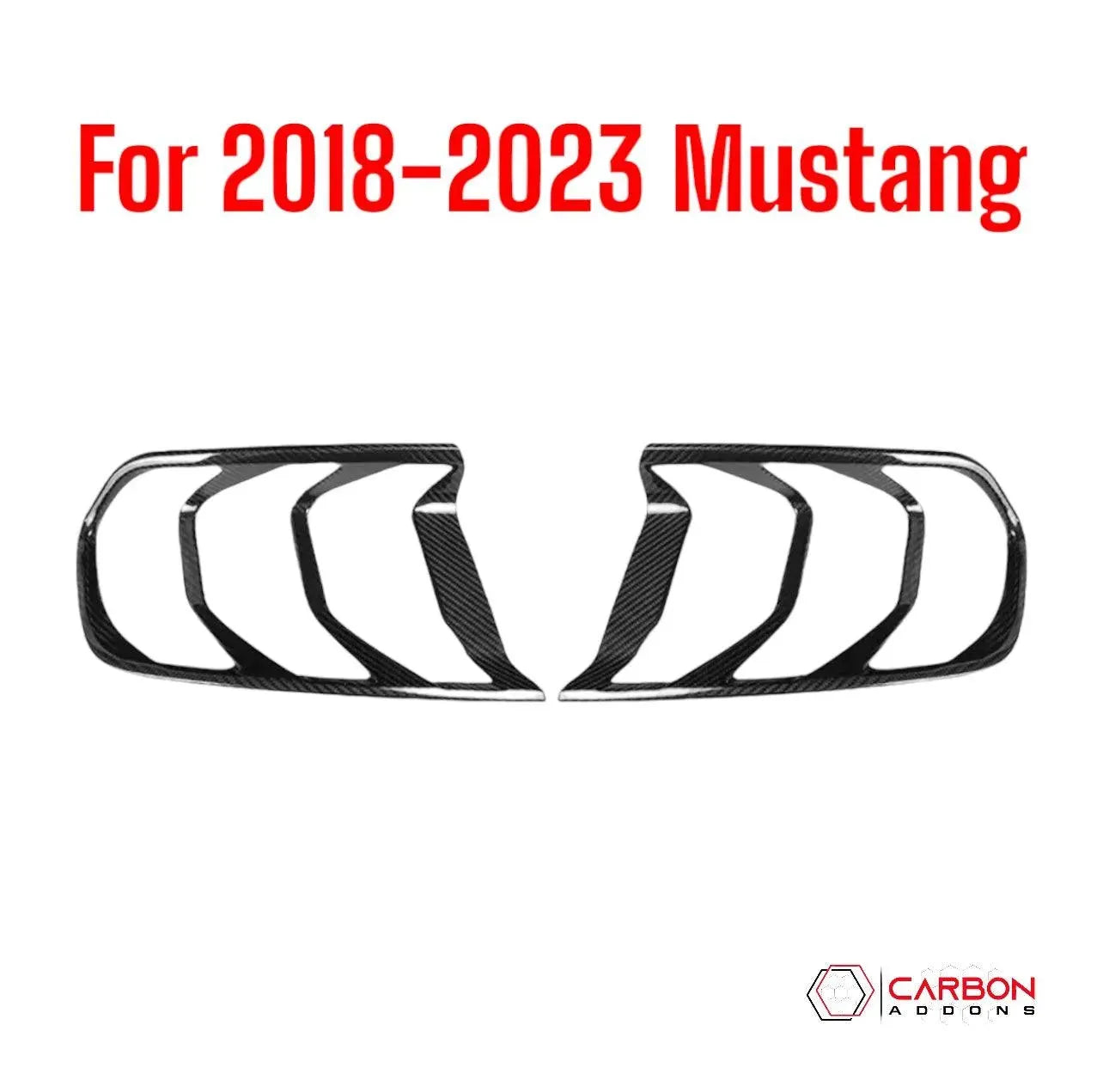 Mustang 2015-2023 Exterior Carbon Fiber Taillight Trim Covers - carbonaddons Carbon Fiber Parts, Accessories, Upgrades, Mods