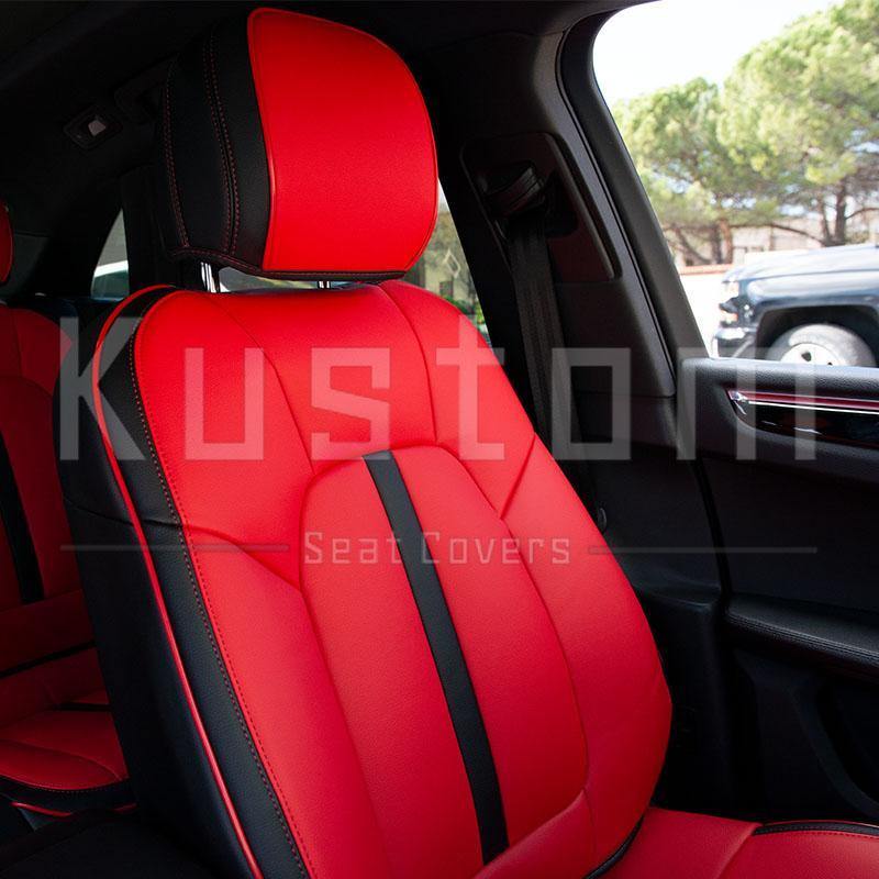 2014-Up Porsche Macan Two-tone Leather Seat Covers - Kustom Cover